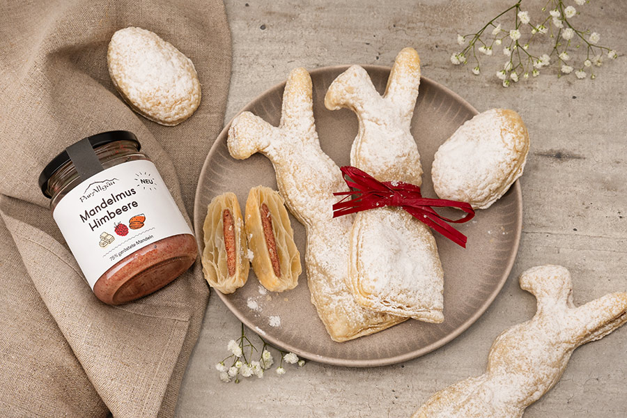 Rezeptbild Blätterteighasen mit Nussmus Füllung Rezeptbild Blätterteighasen mit Nussmus Füllung